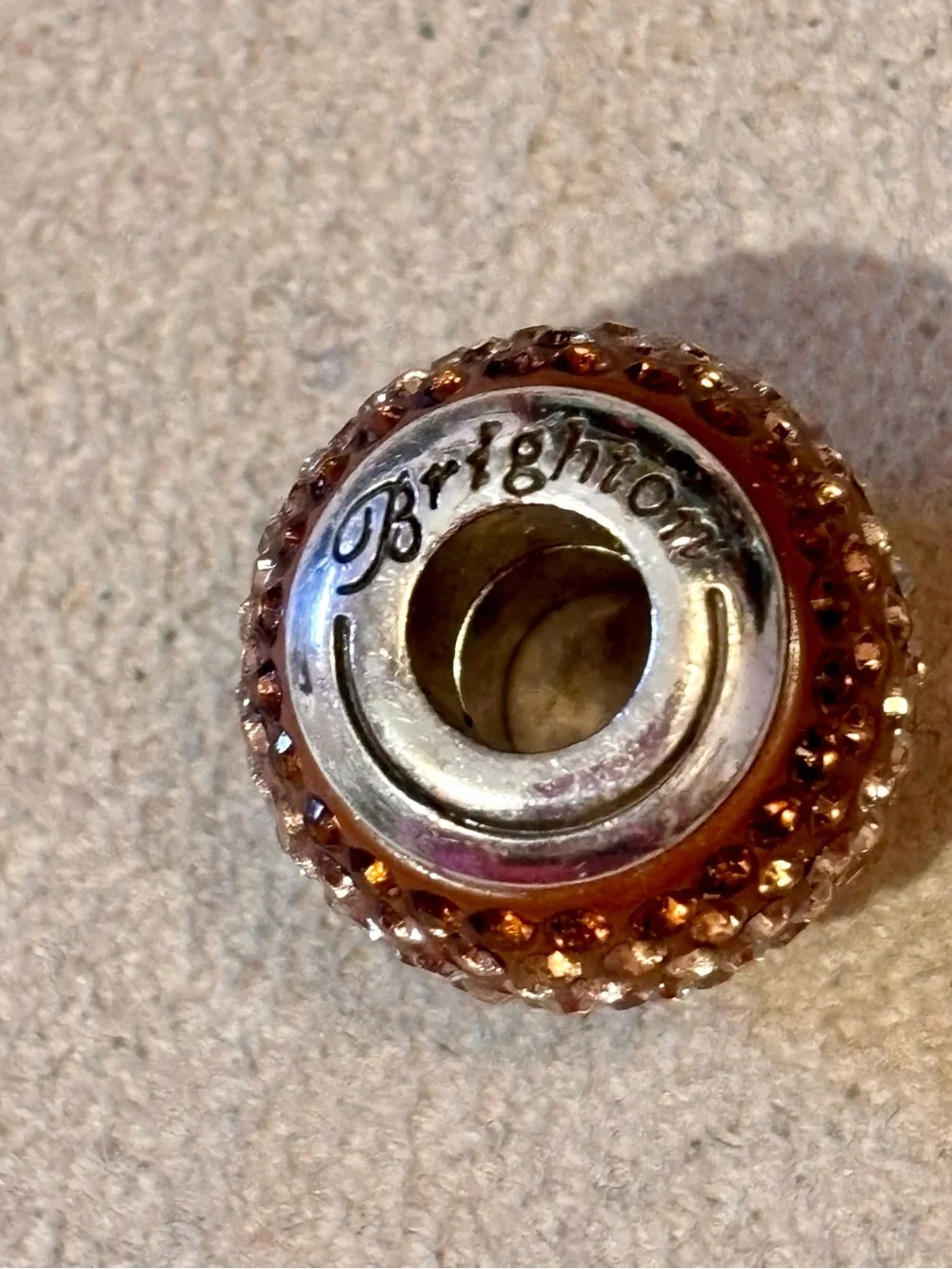 Brighton Cupid’s Kiss Super bead Big! Golden-brown topaz crystals Ombré Retired